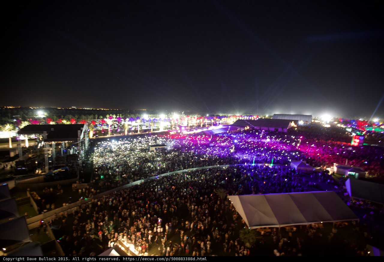 Nighttime Revelry at Coachella Music Festival
