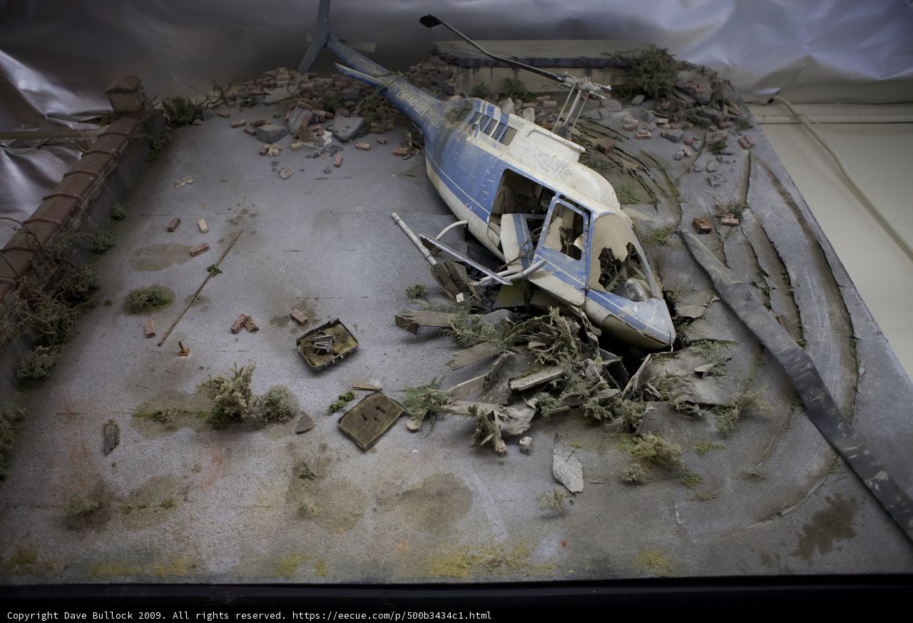 Helicopter amidst the Rubble