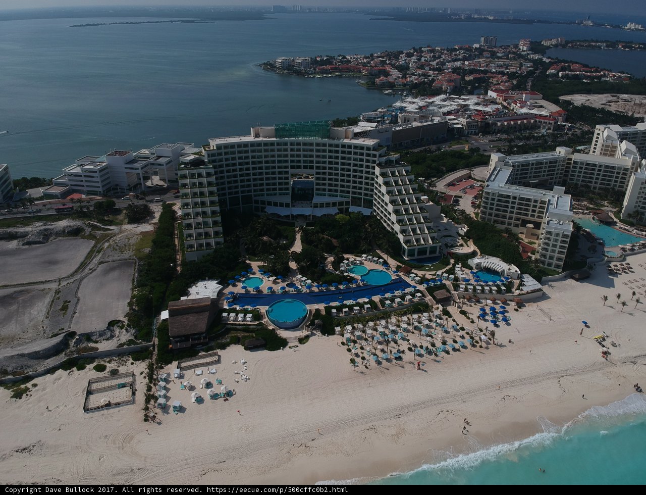 Aerial View of Cancun Resort and Beach