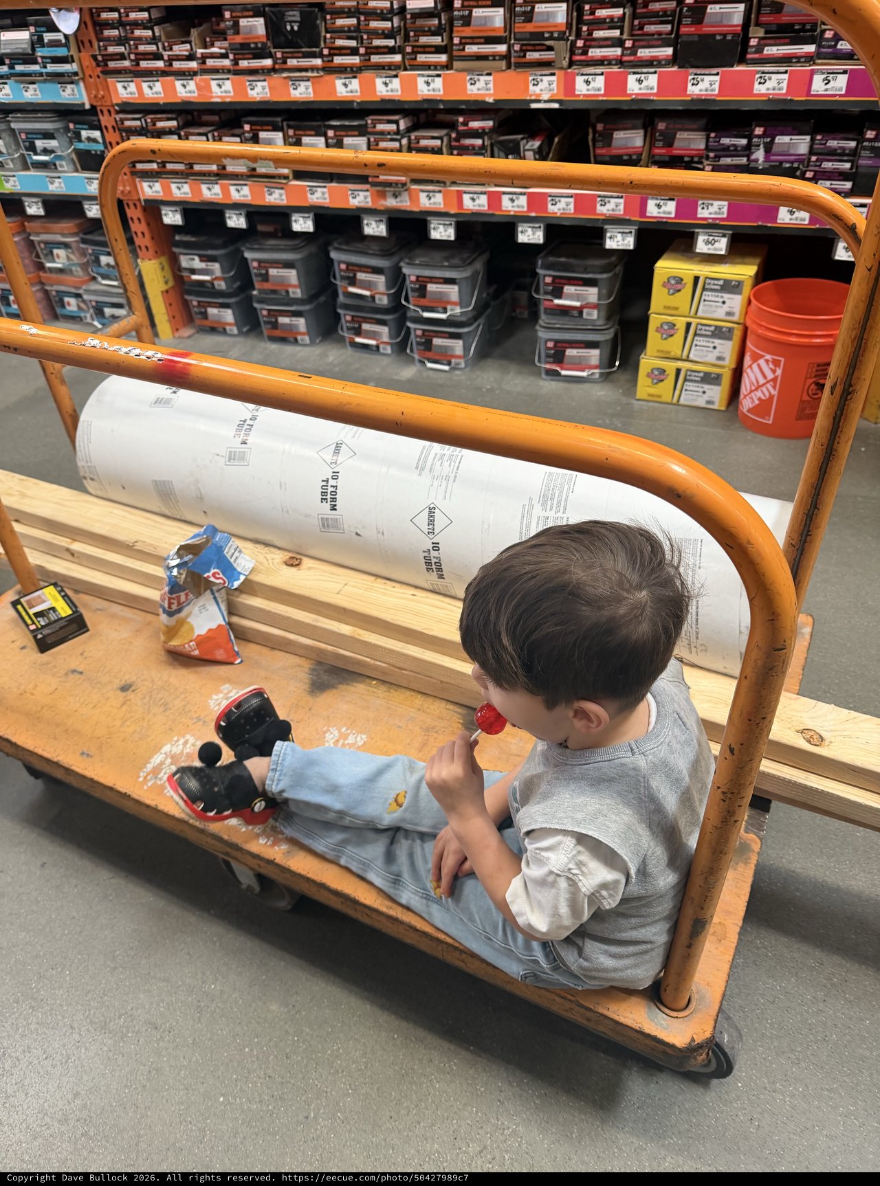 Young Child Enjoying Workshop Time at Home Depot
