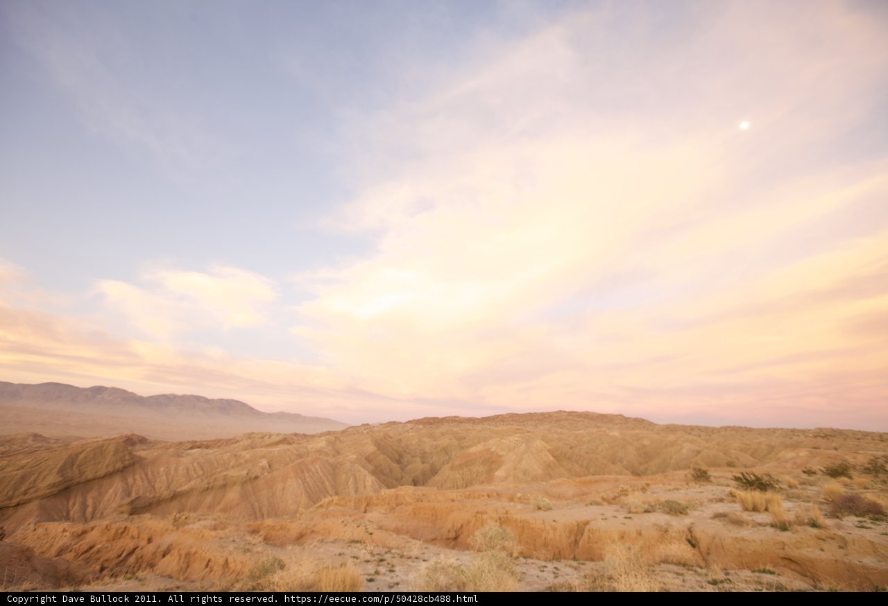 Desert Sunset with the Rising Moon