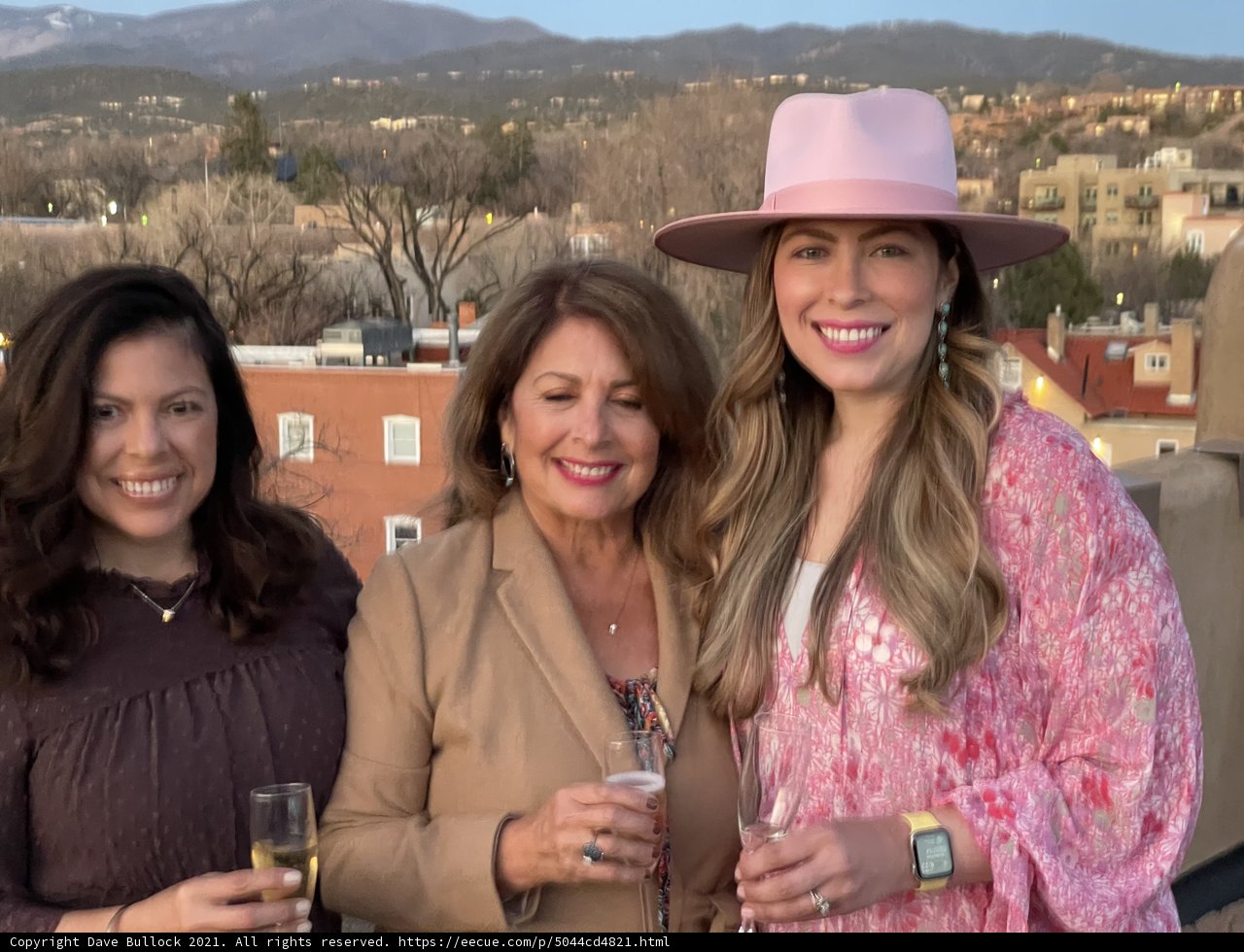 Three Women Enjoying the Scenic Countryside View