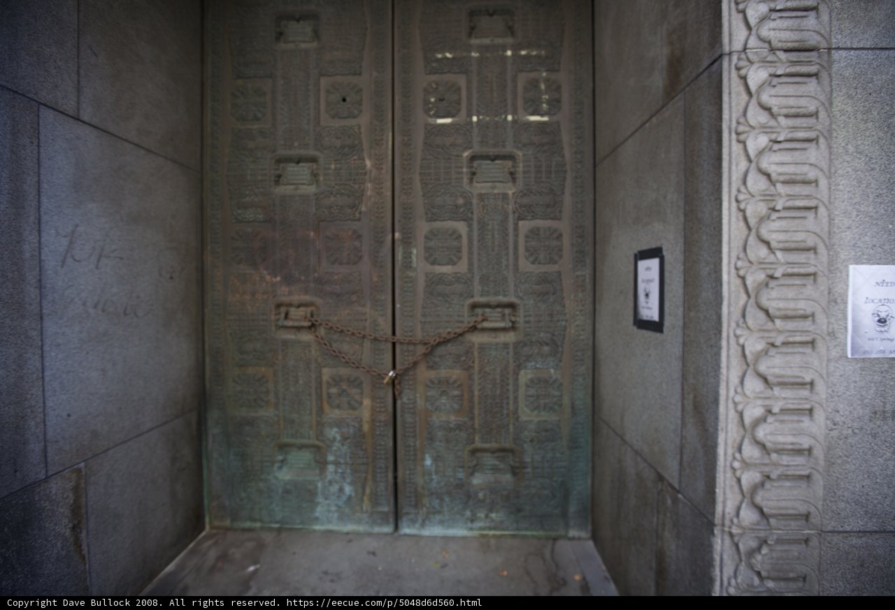 Metal Entrance to a Crypt Building