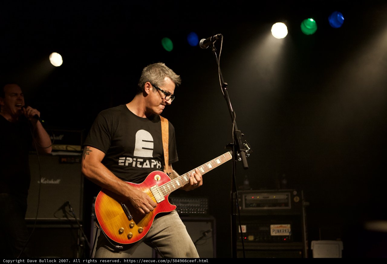 Energetic electric guitar performance at Bad Religion Glasshouse Concert in 2007