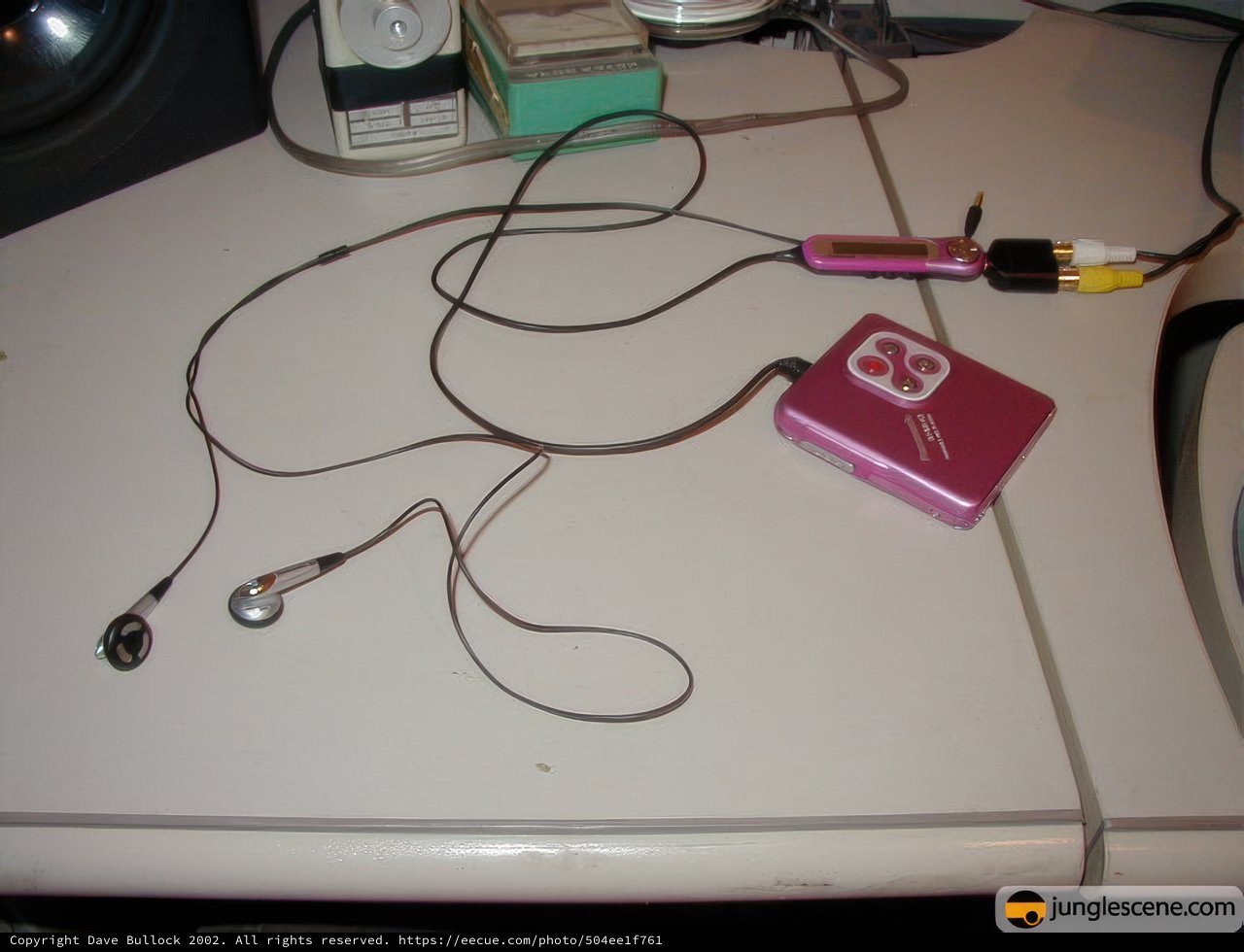 Pink MP3 player on the desk