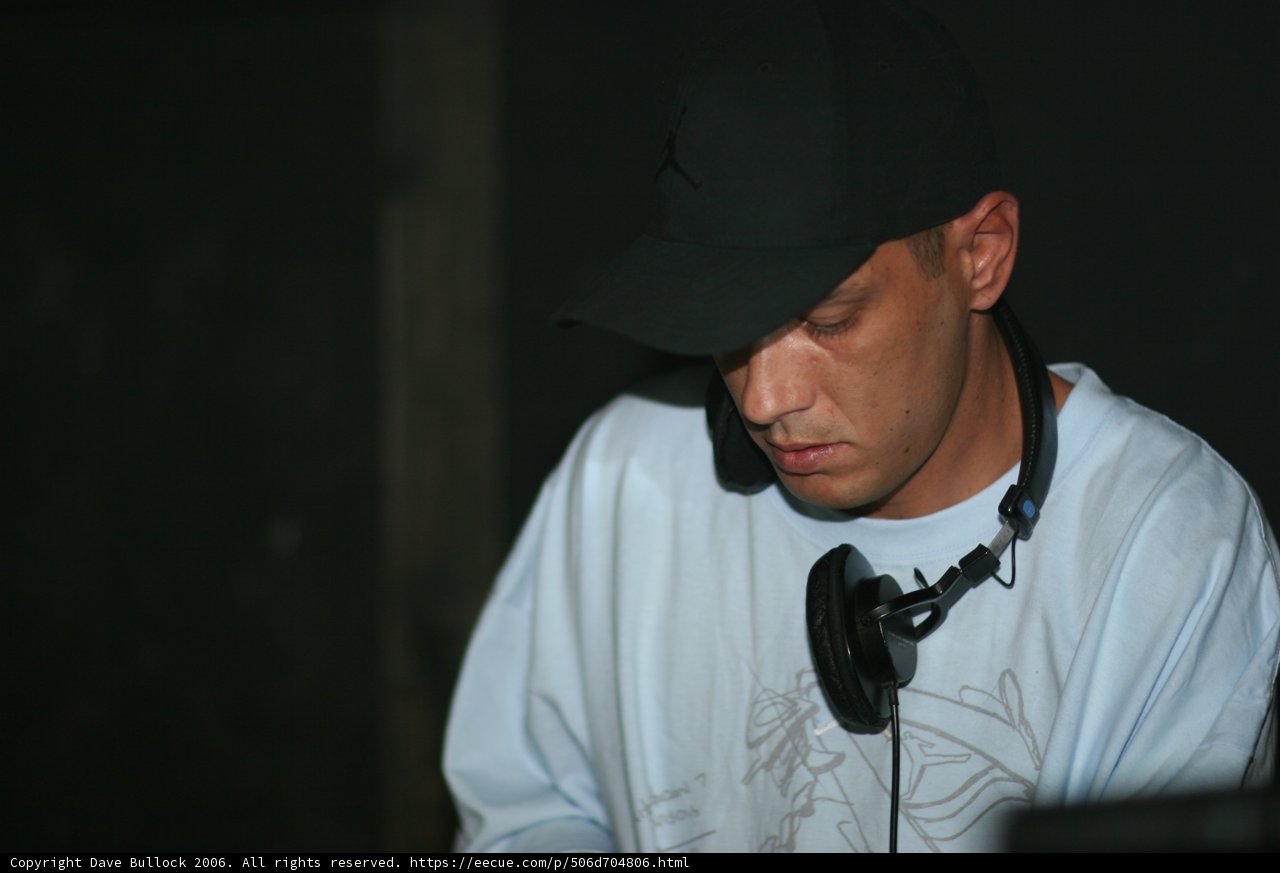 DJ S Grooves in his Hat and Headphones