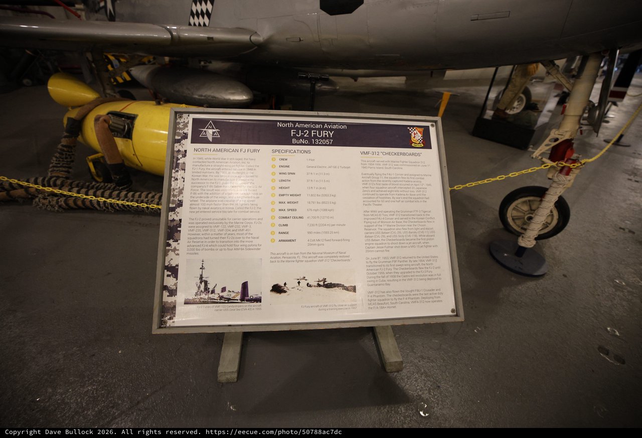 North American FJ-2 Fury Display at USS Hornet Museum