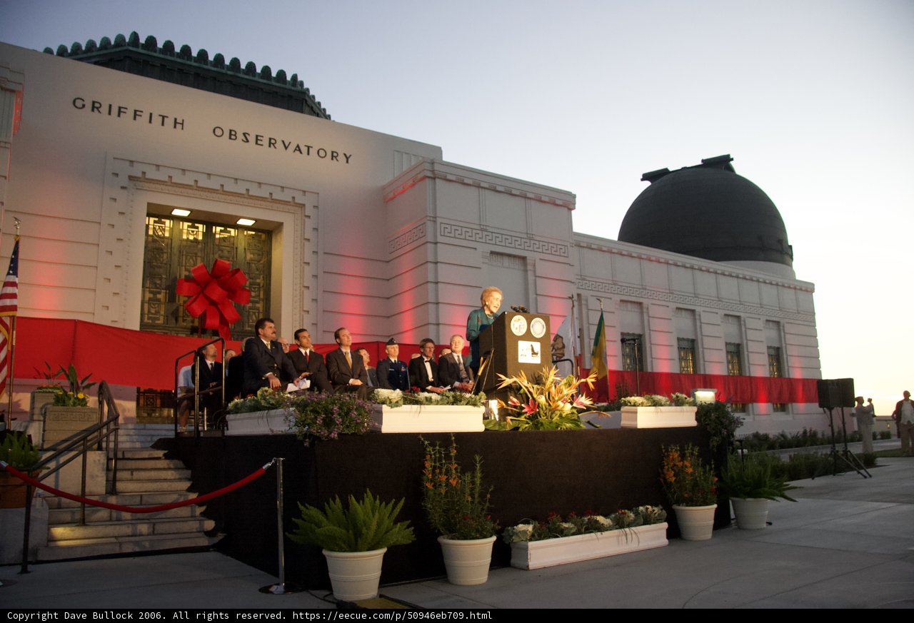 Antonio Villaraigosa and Adam Schiff in front of the Griffith Observatory