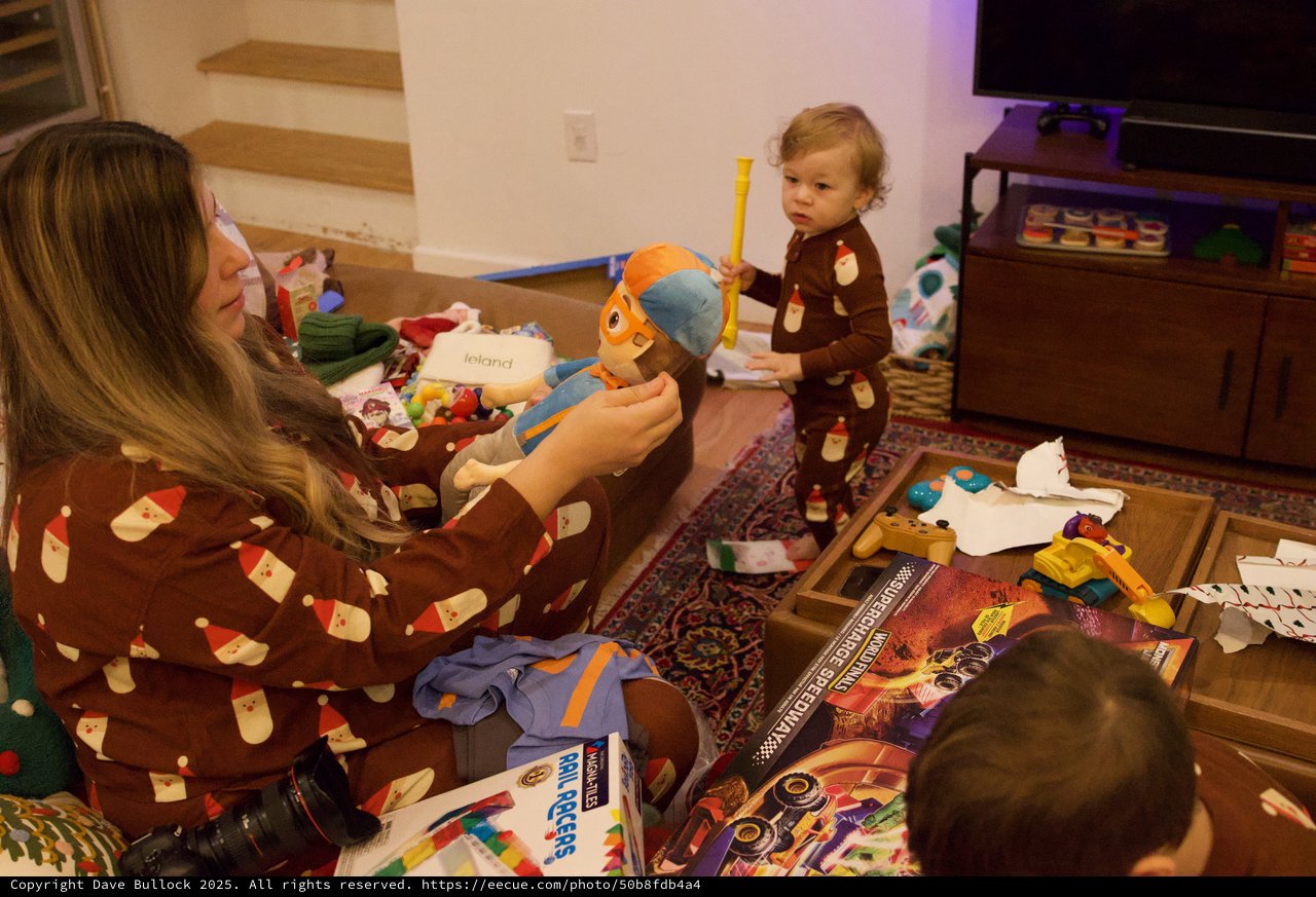 Christmas Morning Playtime with Mother and Toddler