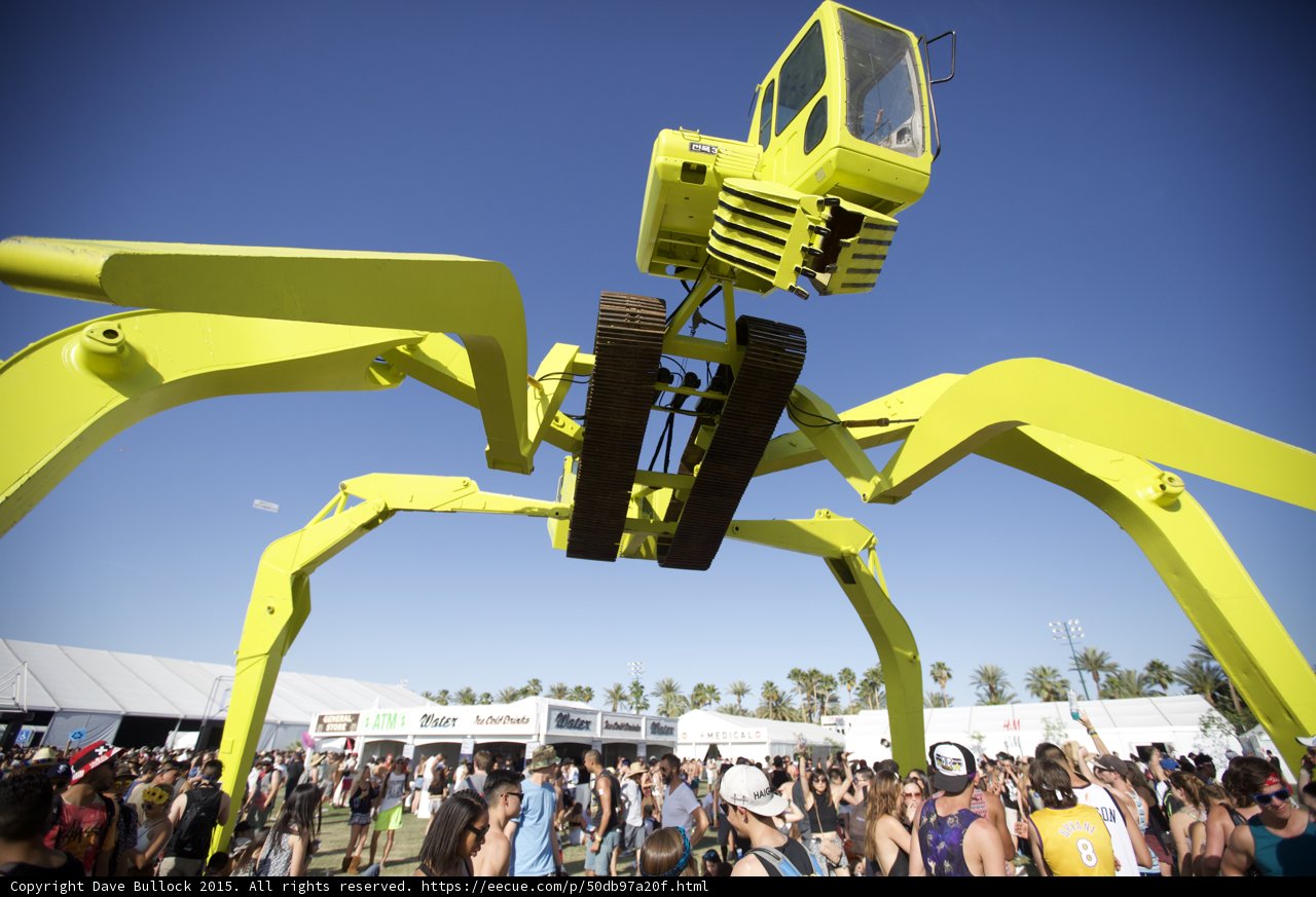 Crowd Under Crane Art