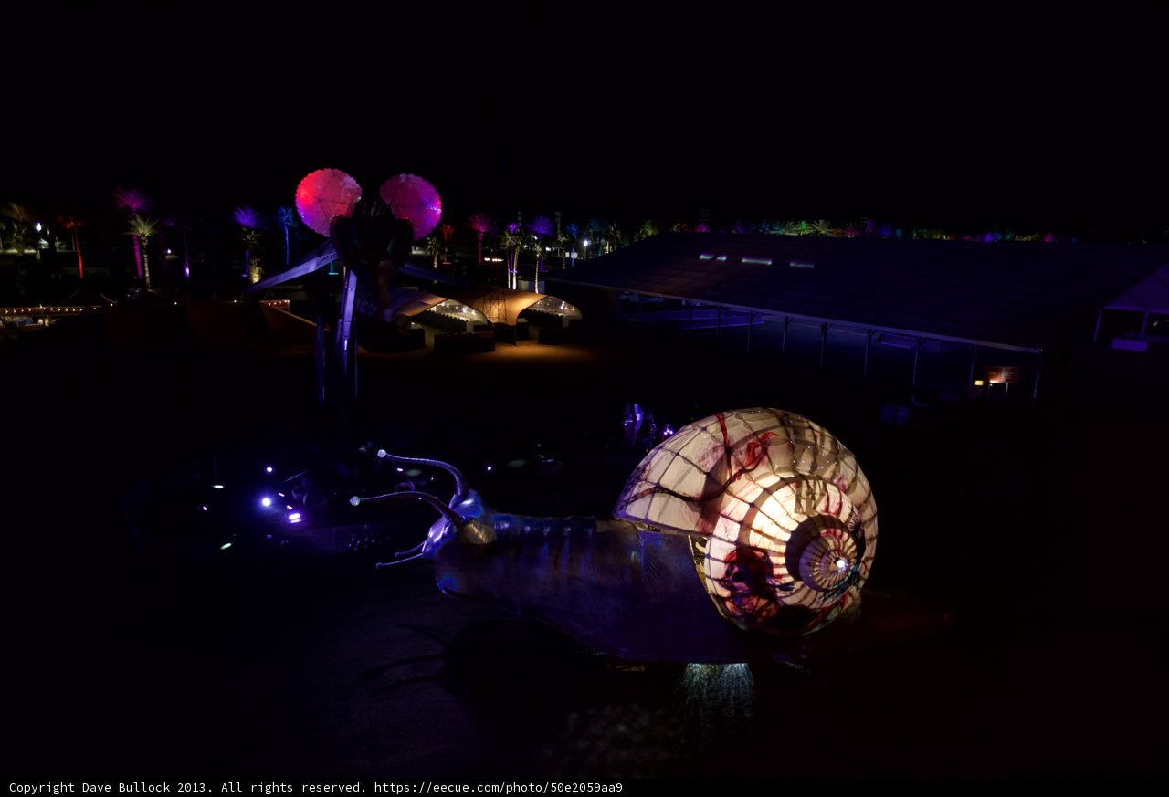 Illuminated Snail in the Night Sky
