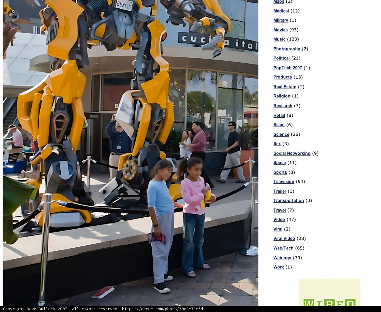 Children in awe of giant robot