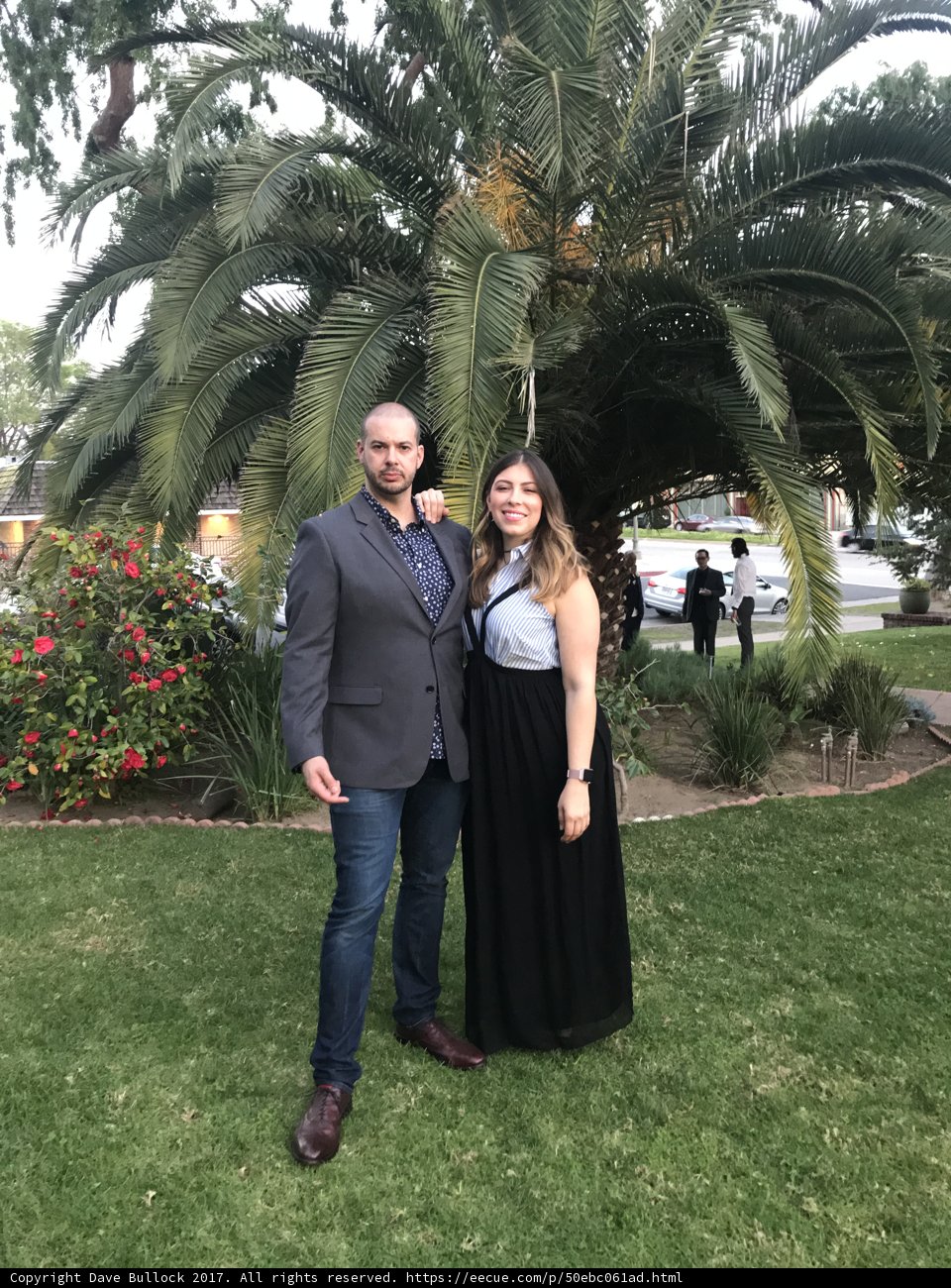 Formal Attire Amidst Lush Greenery