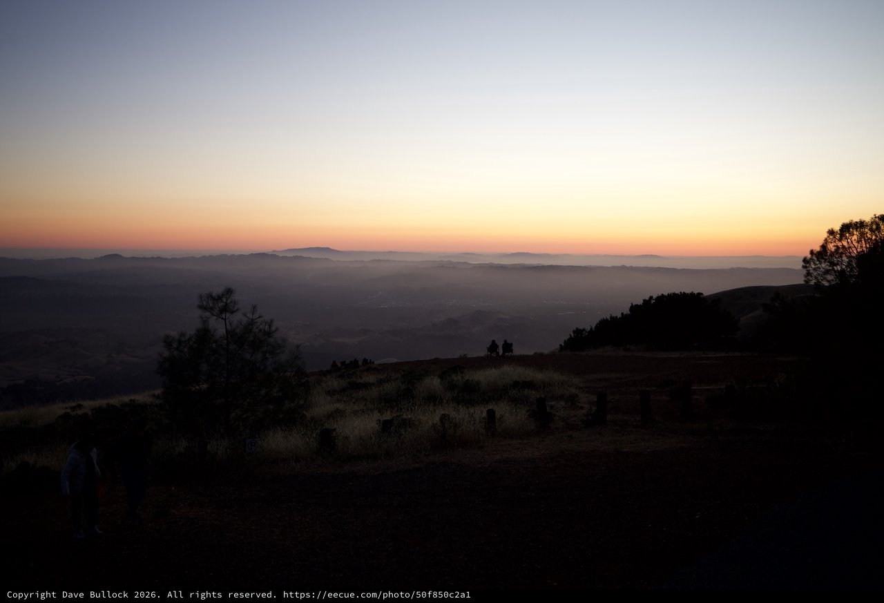 Golden Twilight Descends Over Mount Diablo's Vast Valleys