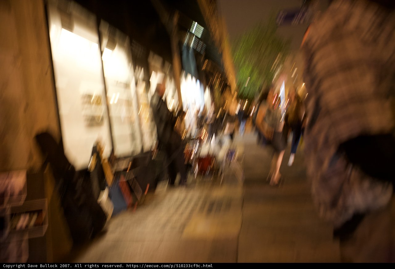 Blurry Nighttime Stroll in the City