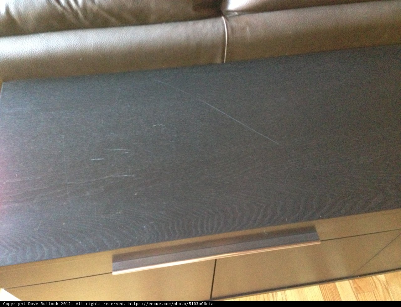 Sleek Black Coffee Table and Cozy Couches in Altadena Home
