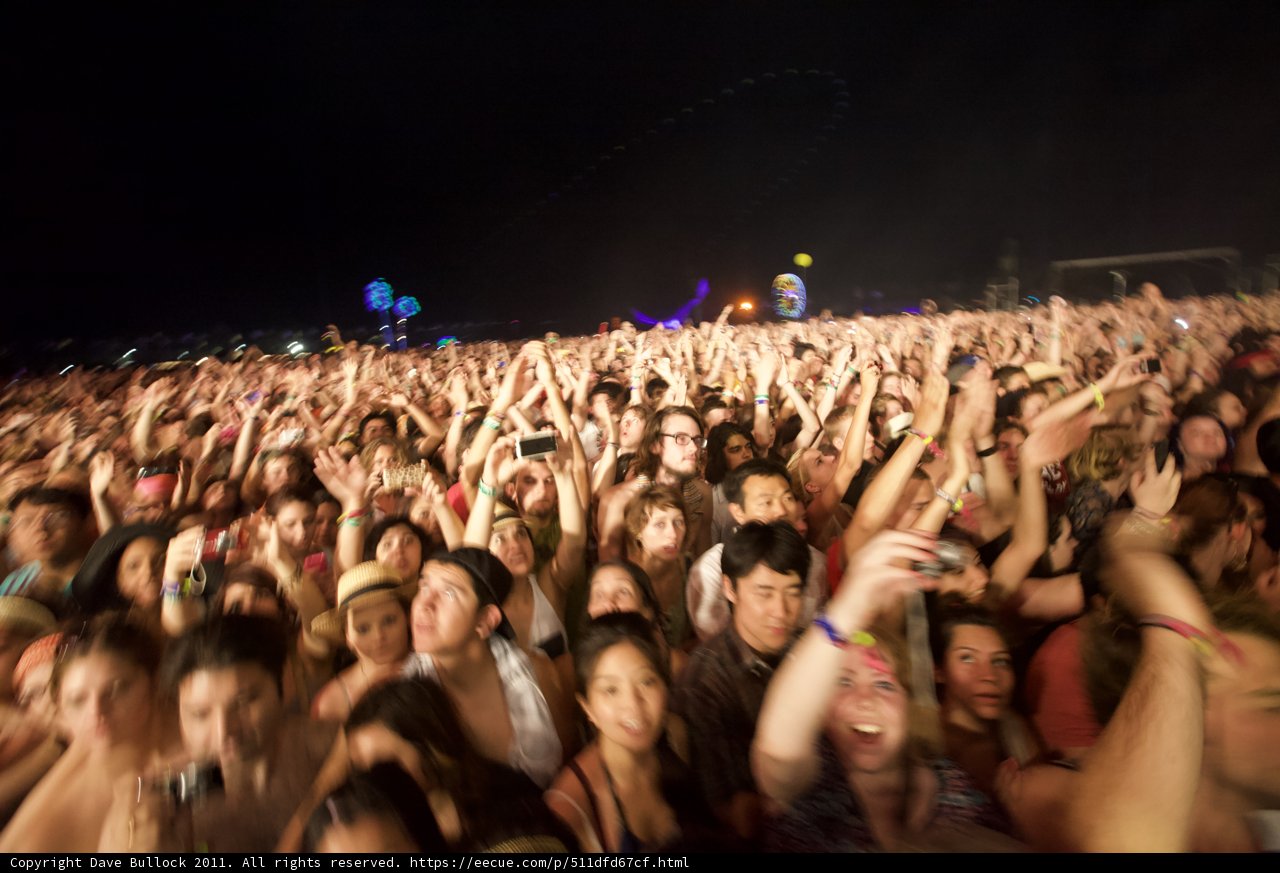 Coachella Crowd Under the Starry Night Sky