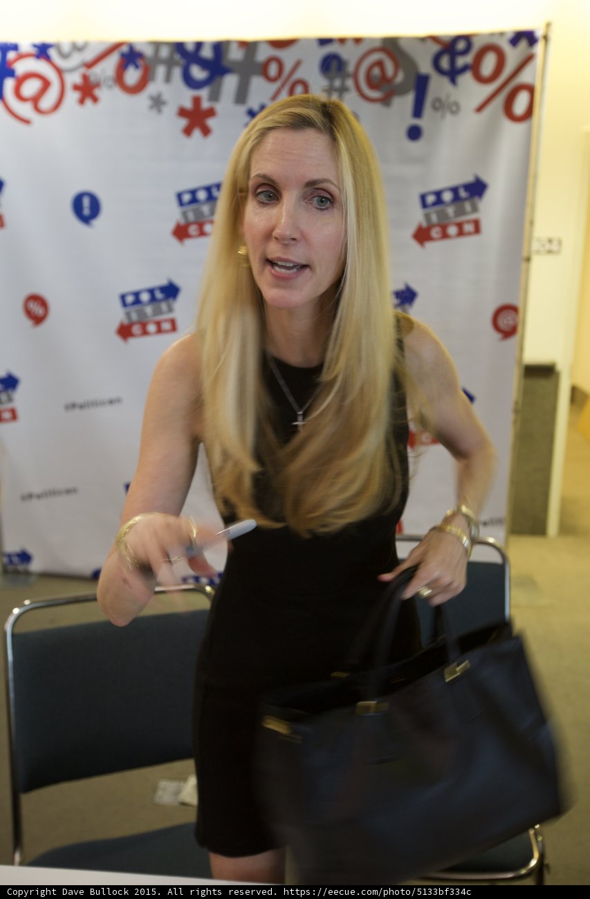Ann Coulter and her Black Purse at Politicon Convention