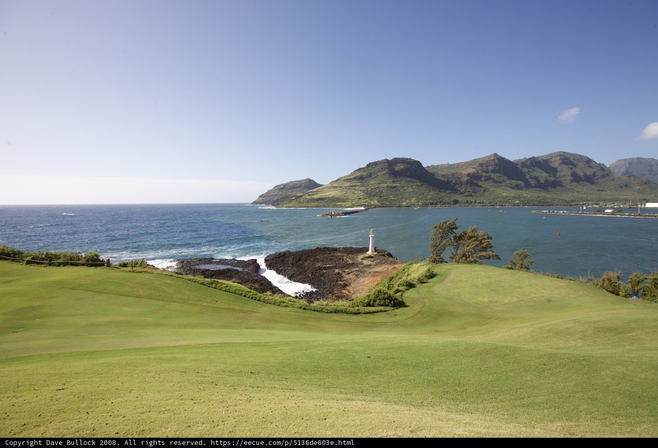 Green Golf Course with Ocean View