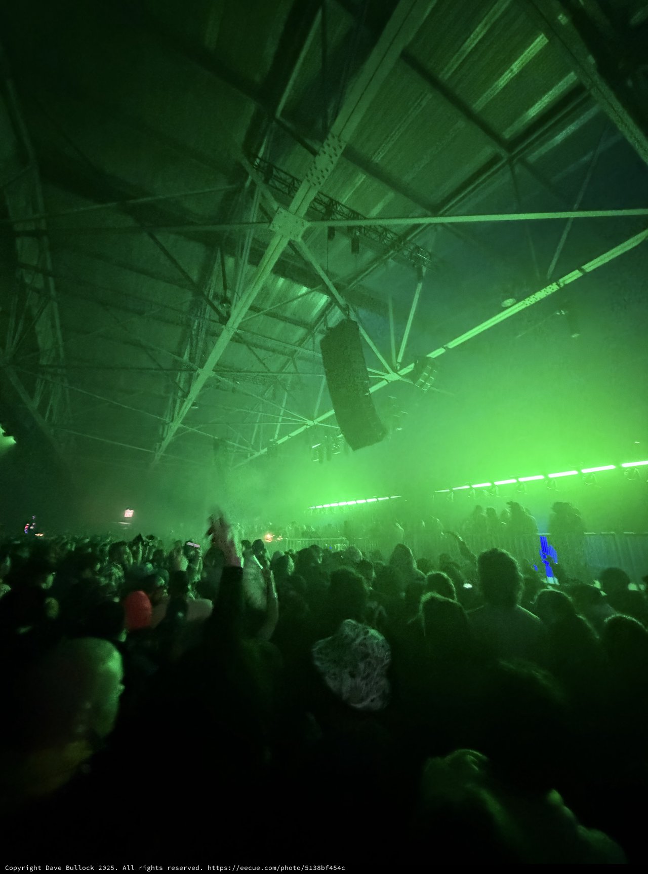 Green Laser Light Show at Electronic Music Warehouse Rave