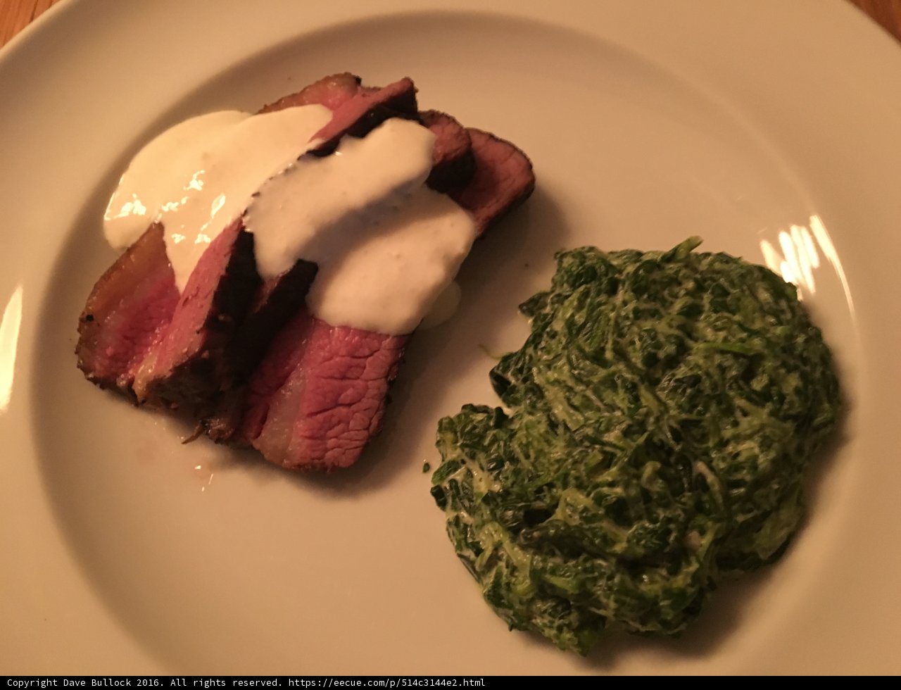 sizzling steak with a side of greens