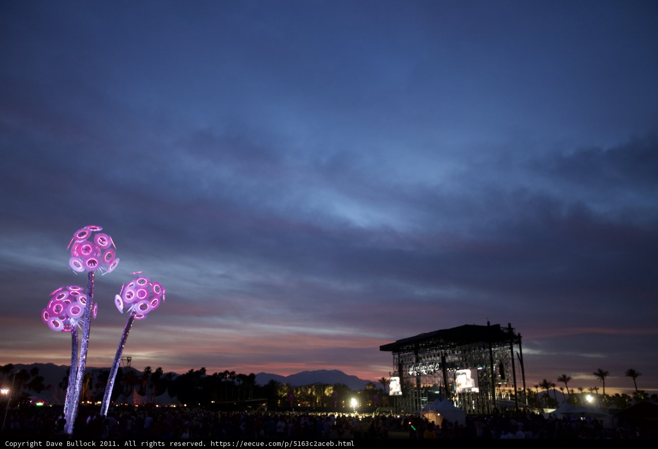 Illuminated Flower Sculpture at Dusk
