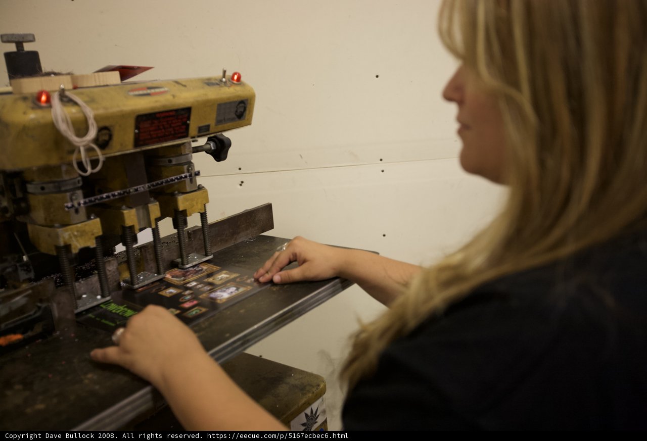 Woman Operating Machine in Manufacturing Facility