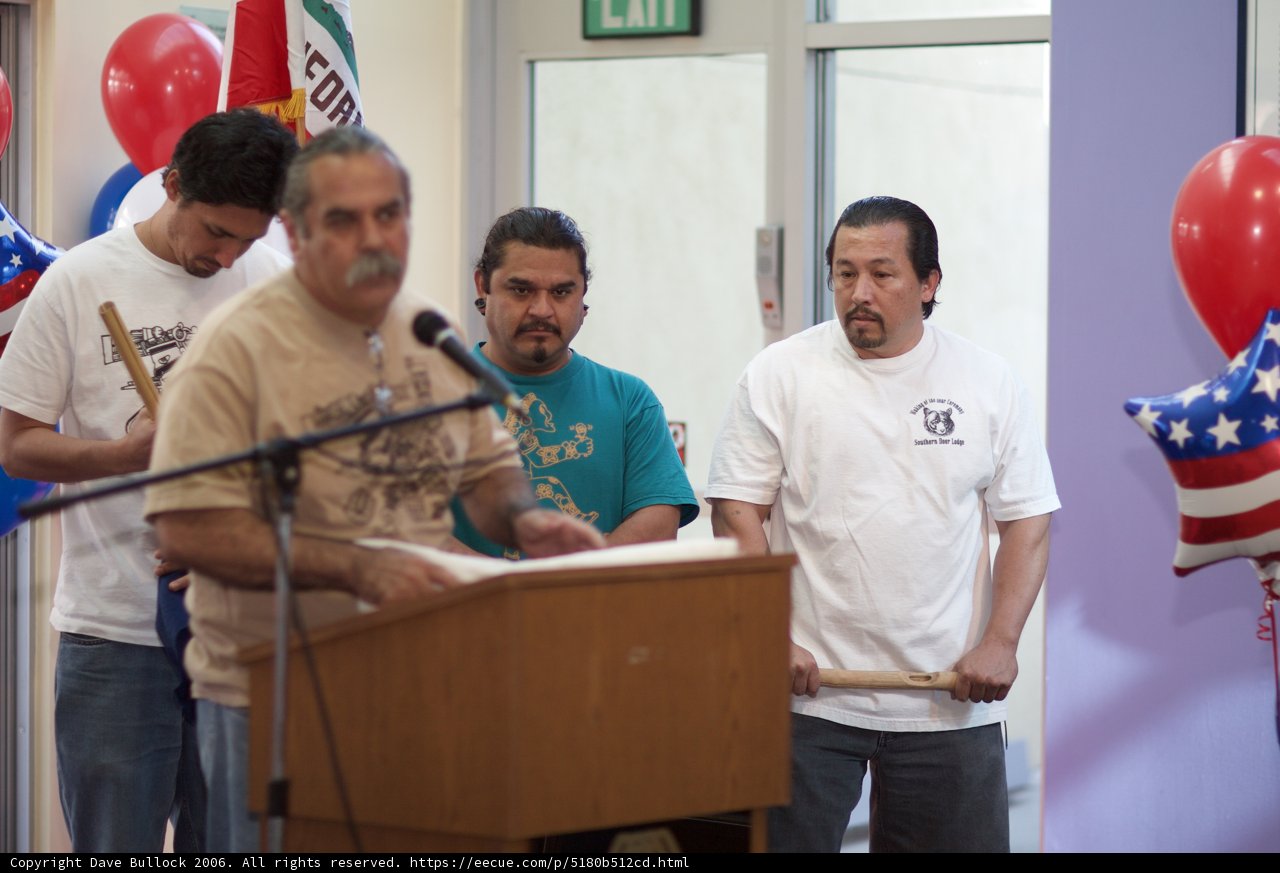 Four Men at Podium with Balloons