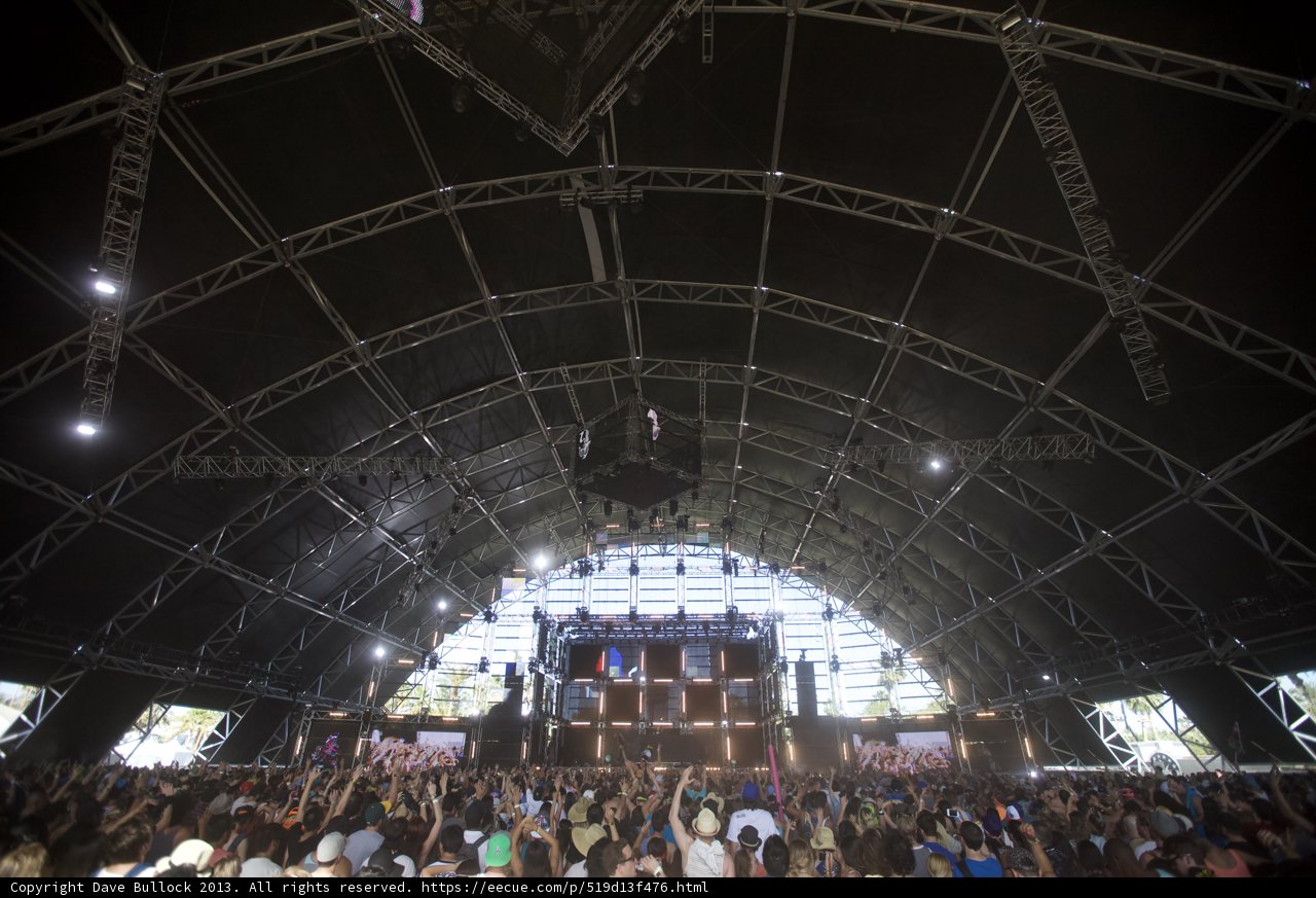 Stage lighting up a massive crowd