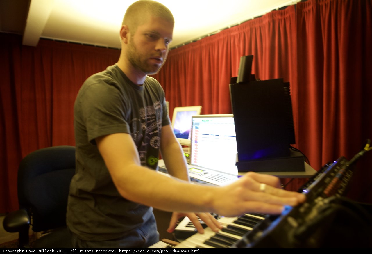 Morgan Page Producing on His Electronic Keyboard
