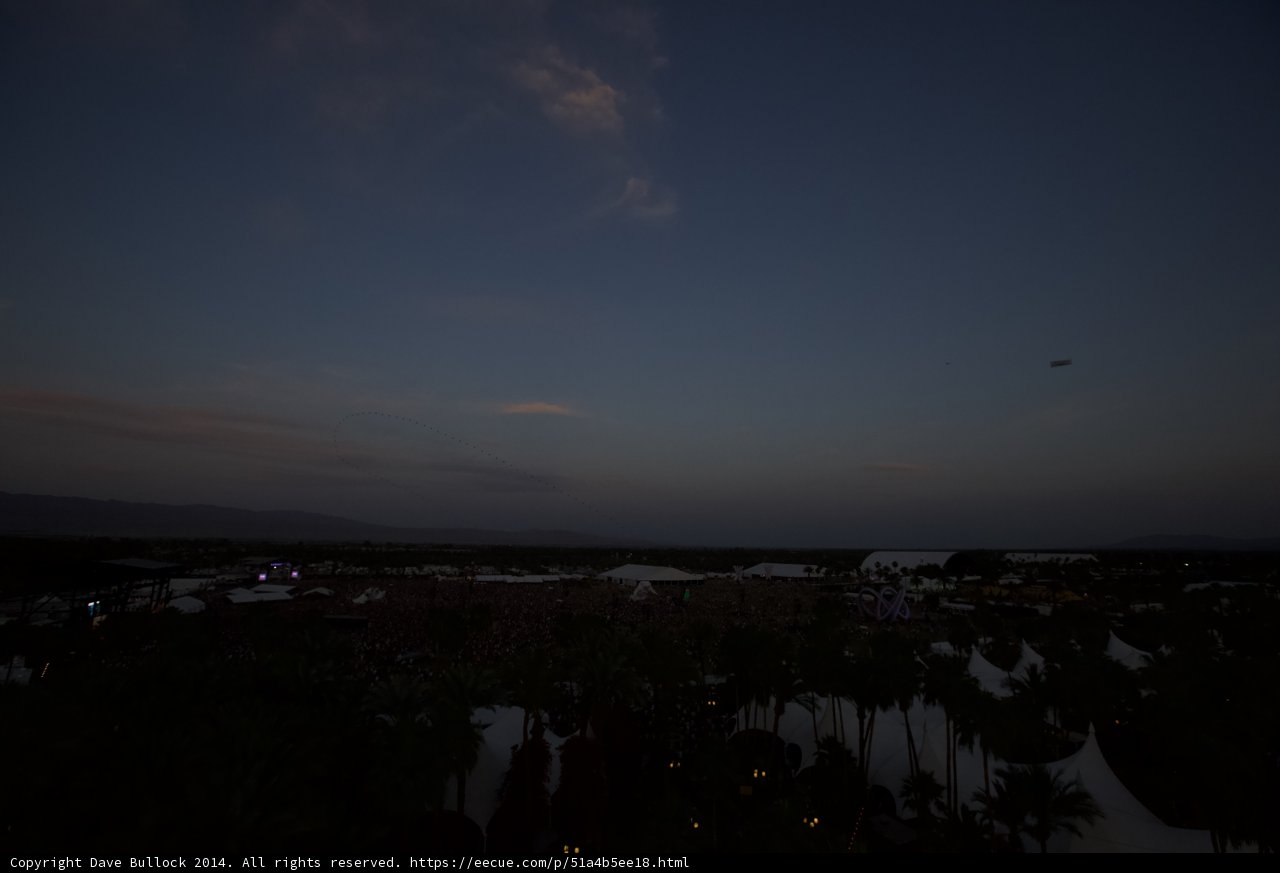 Nighttime Views from a Rooftop at Coachella