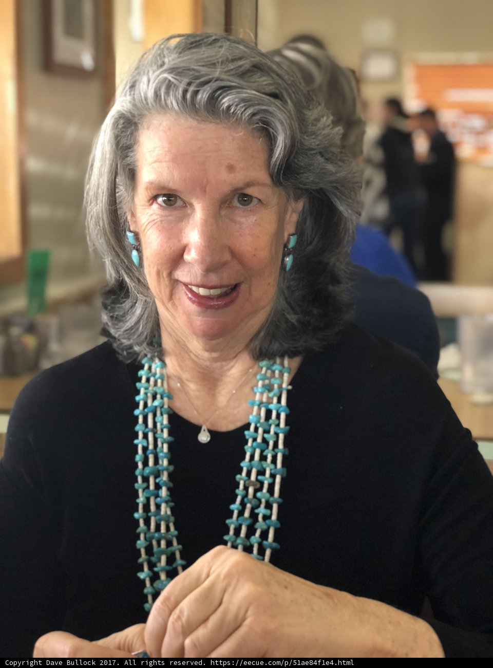 Beautiful Gray Haired Lady with a Ornamental Necklace