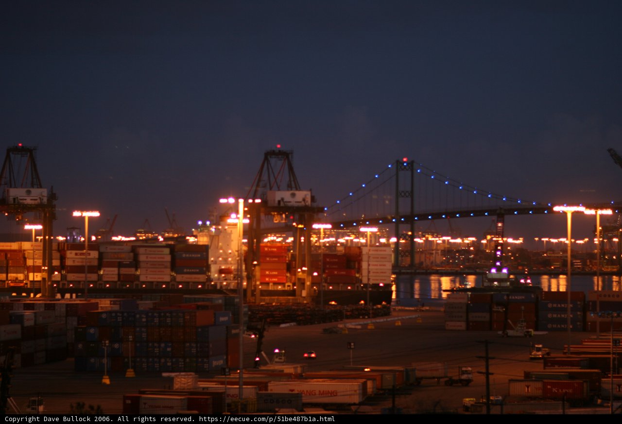 Nighttime Traffic on the Waterfront Bridge