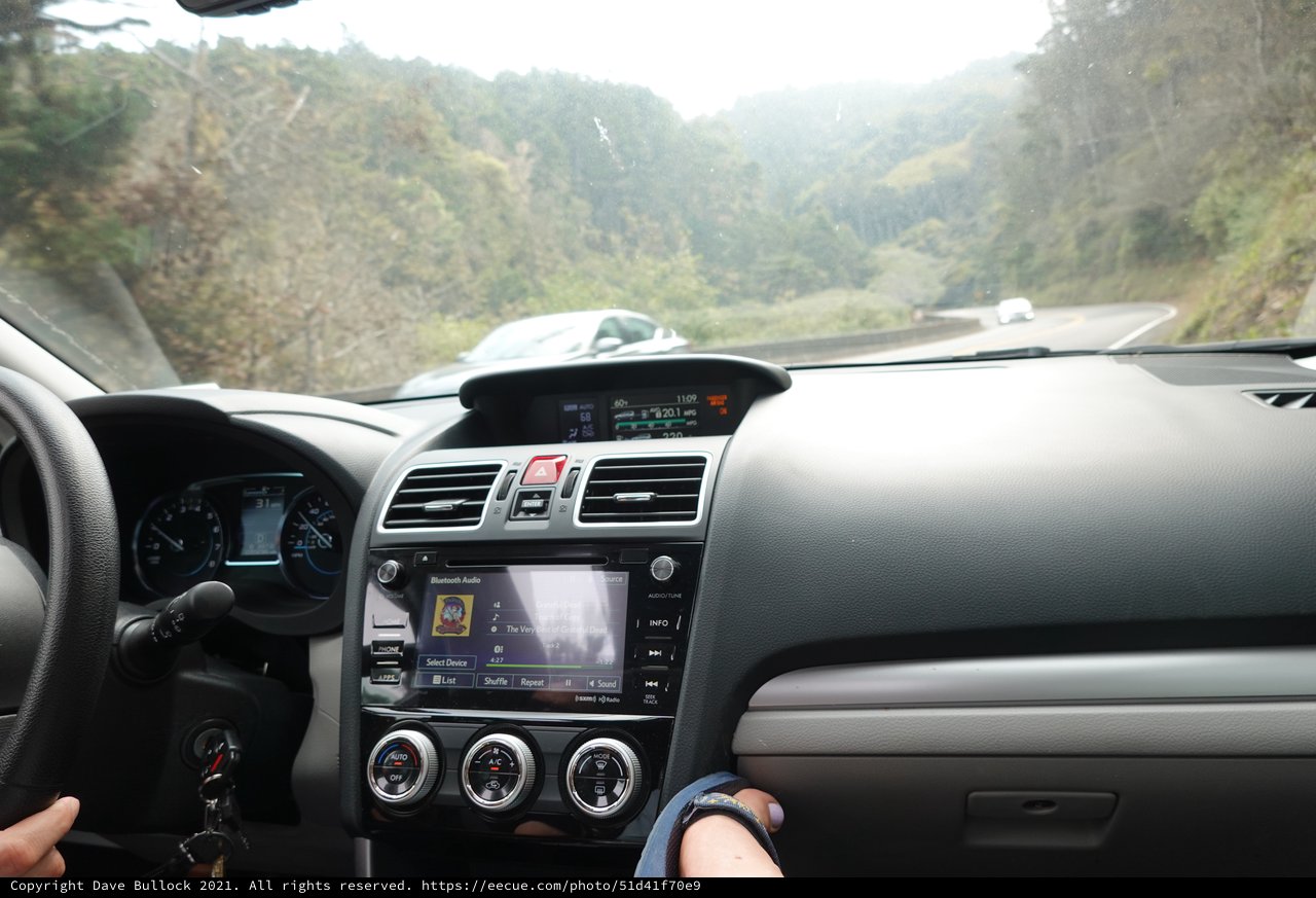 Mountain Highway Drive with Car Dashboard View