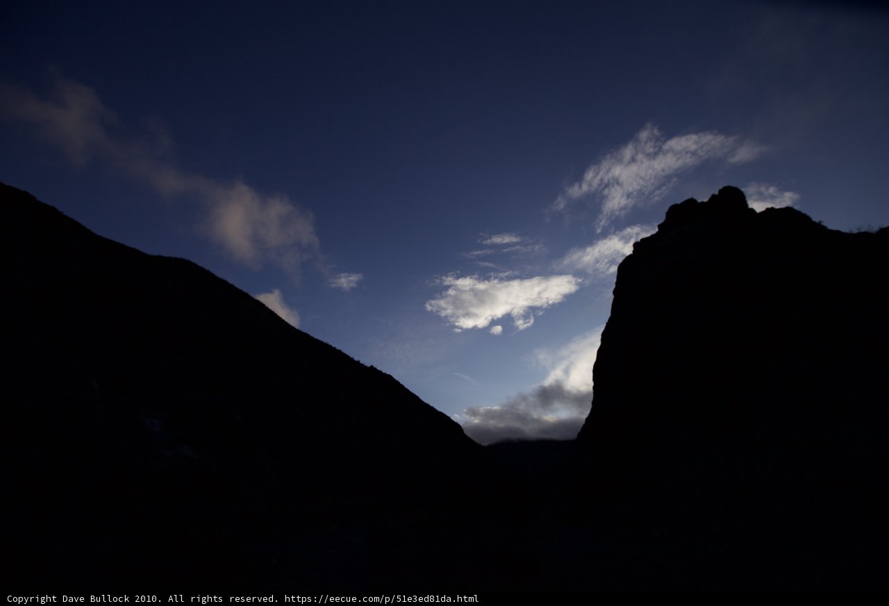 Silhouette of Mountains Against a Striking Sunset