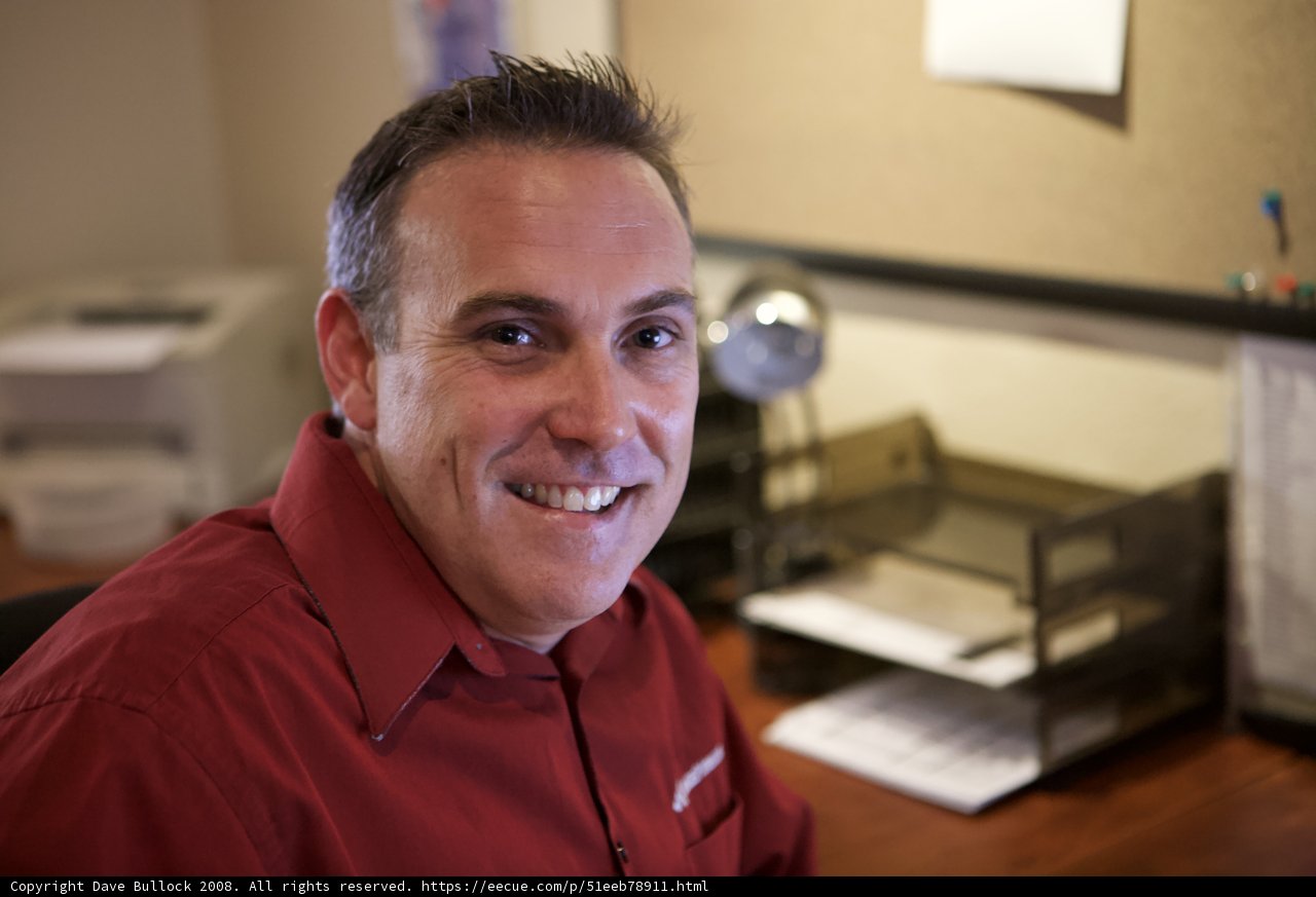 Happy Man at Hardwood Office