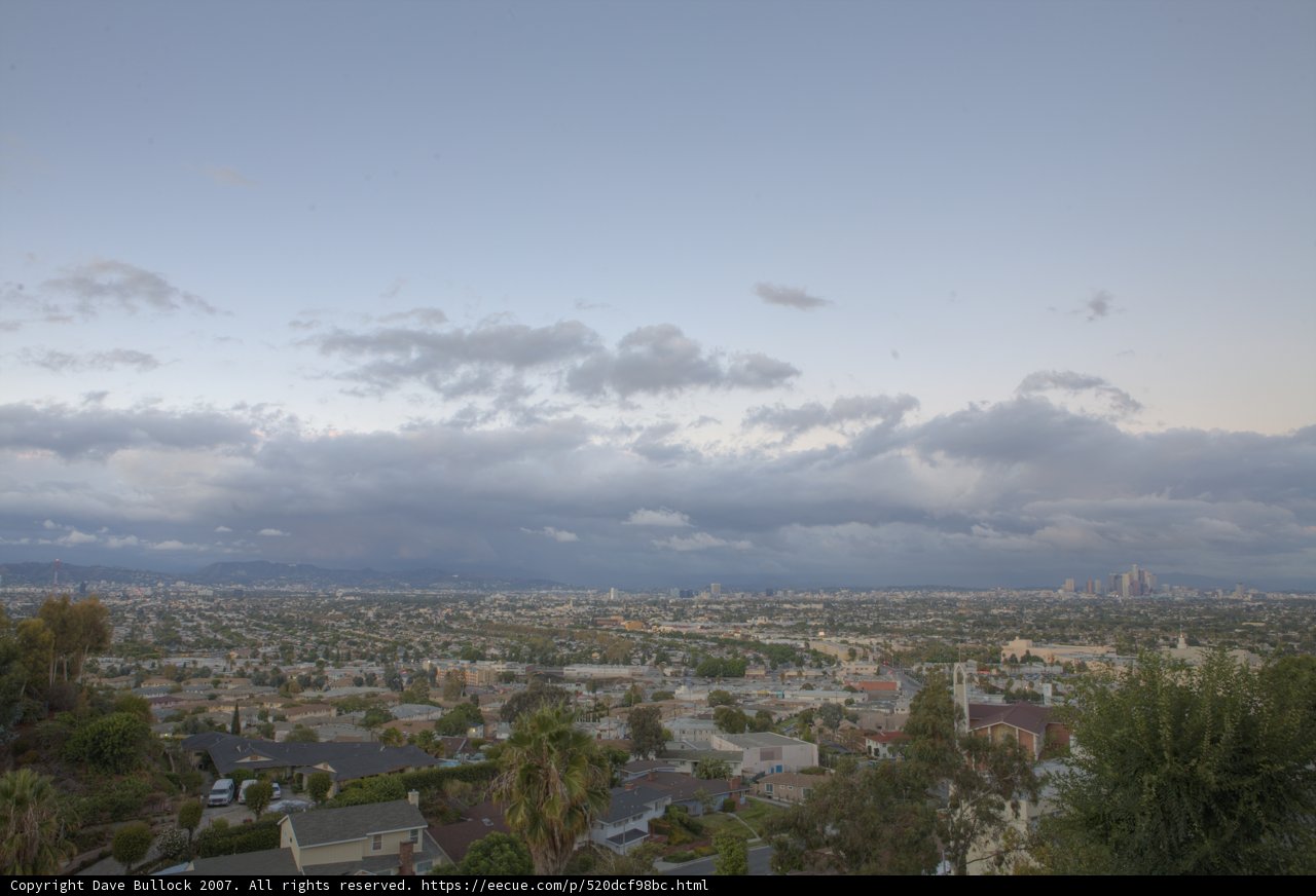 Cloudy Cityscape from Hillside