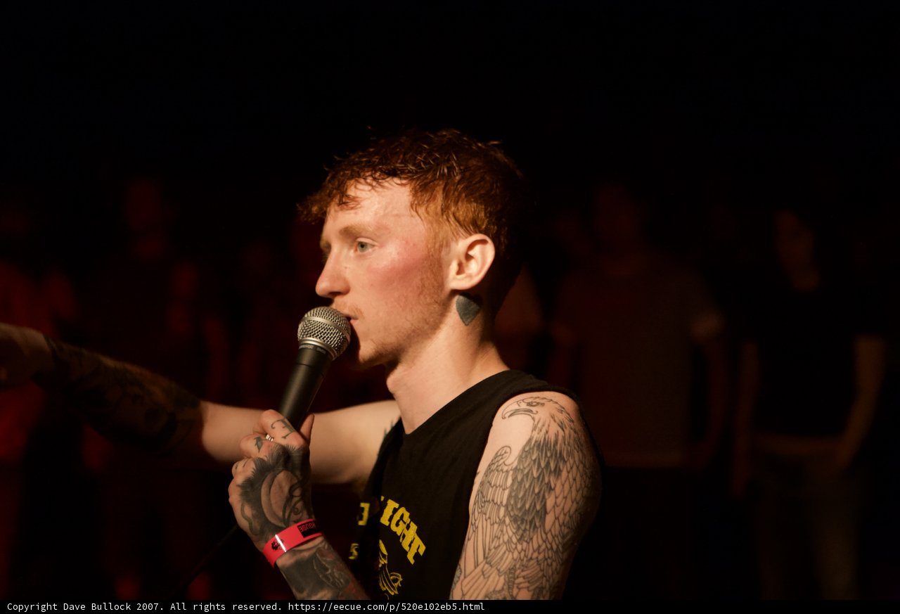 Tattooed Singer with Microphone