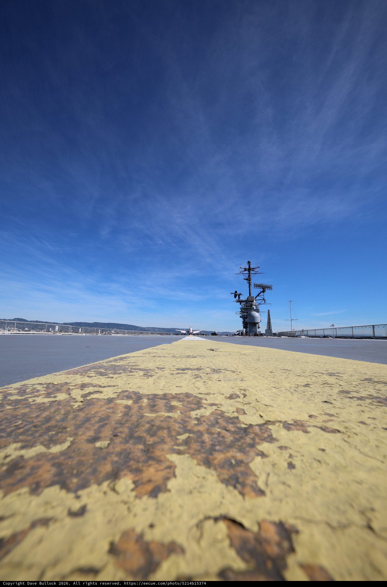 Weathered Yellow Flight Deck of Historic USS Hornet