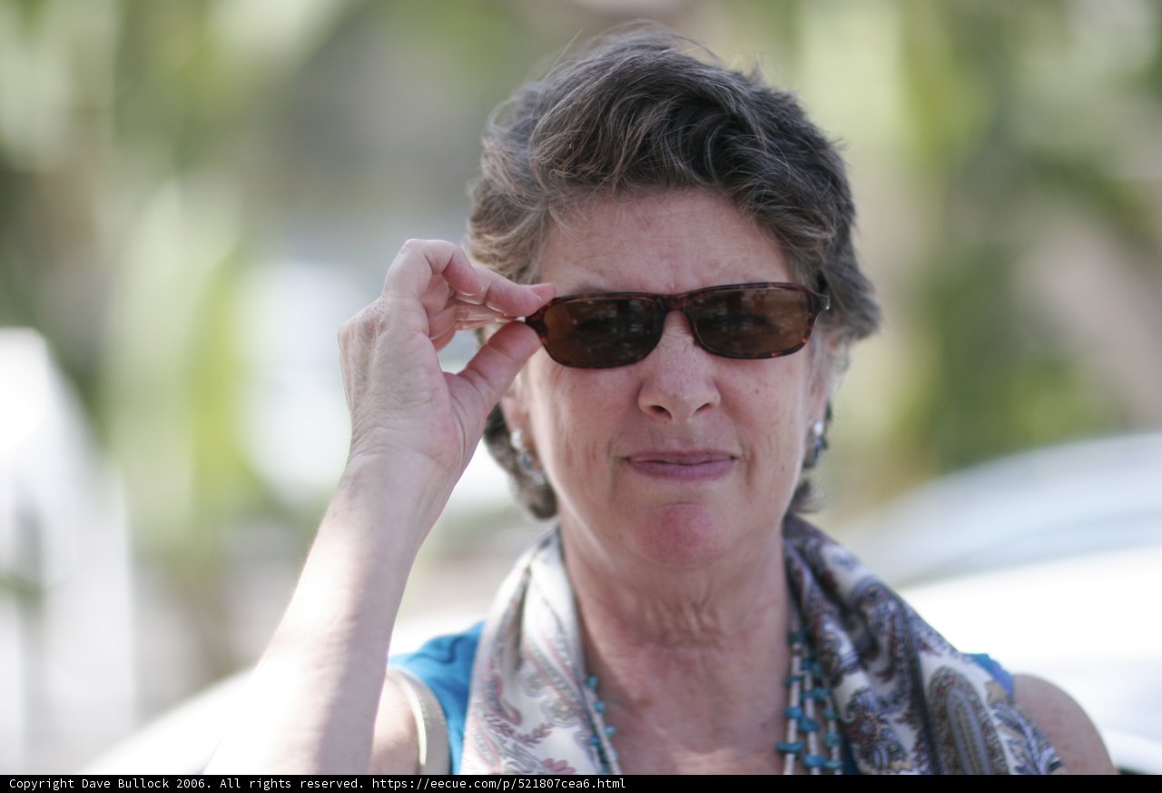 Rhoda B in Shades and Scarf