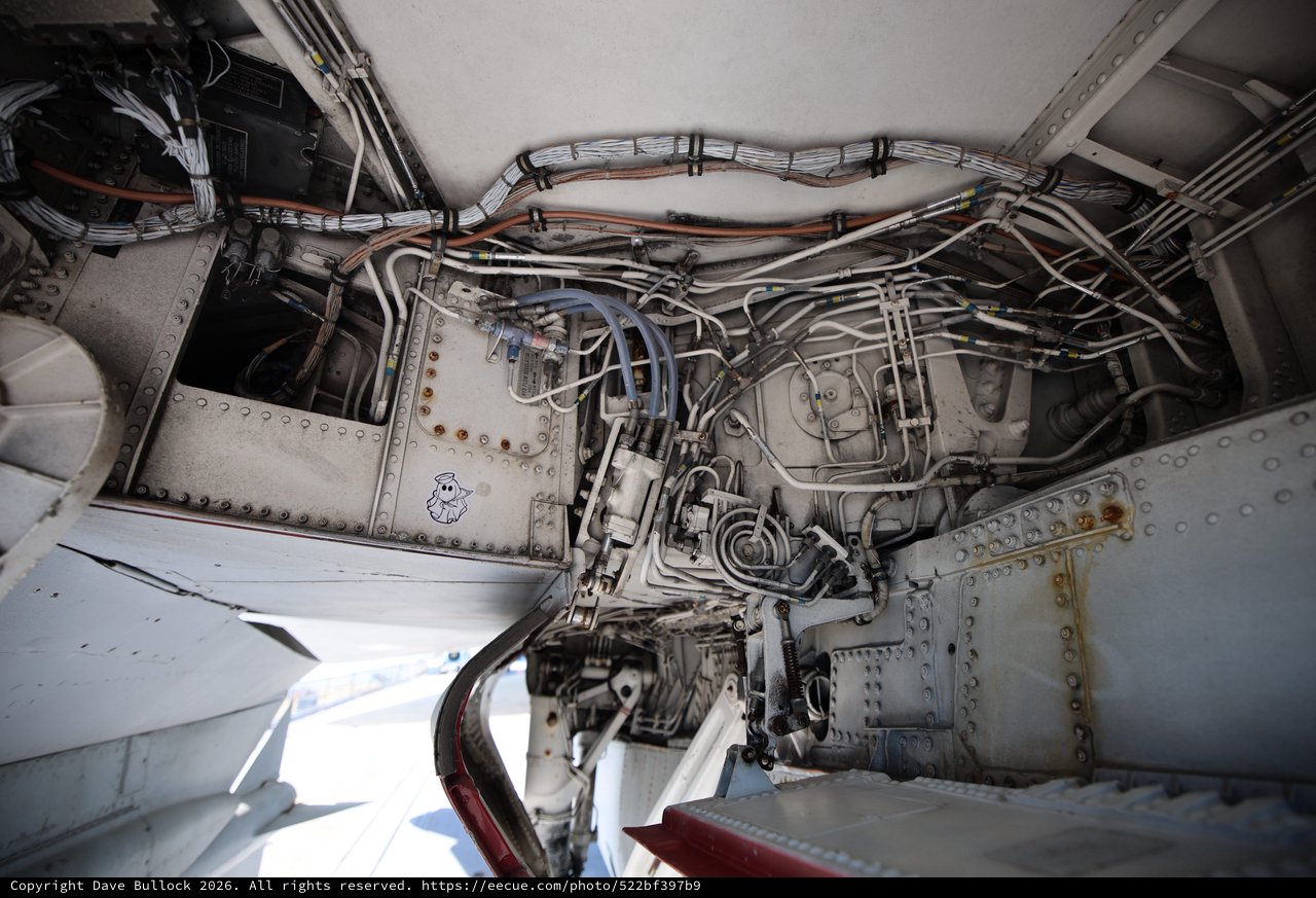 Complex Aircraft Hydraulic and Electrical Systems Interior