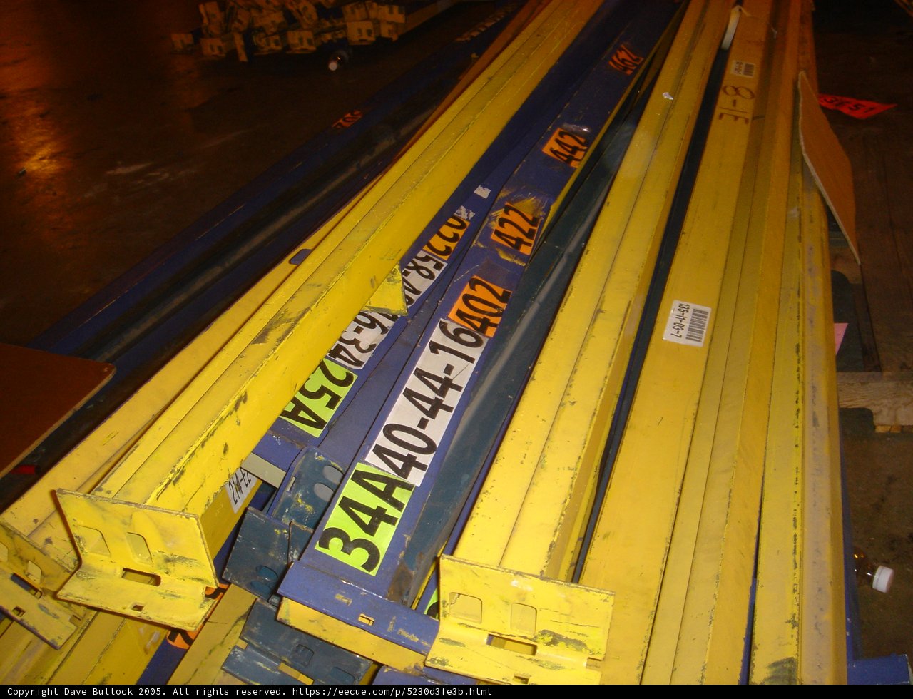 A Pile of Yellow Steel Bars on a Pallet