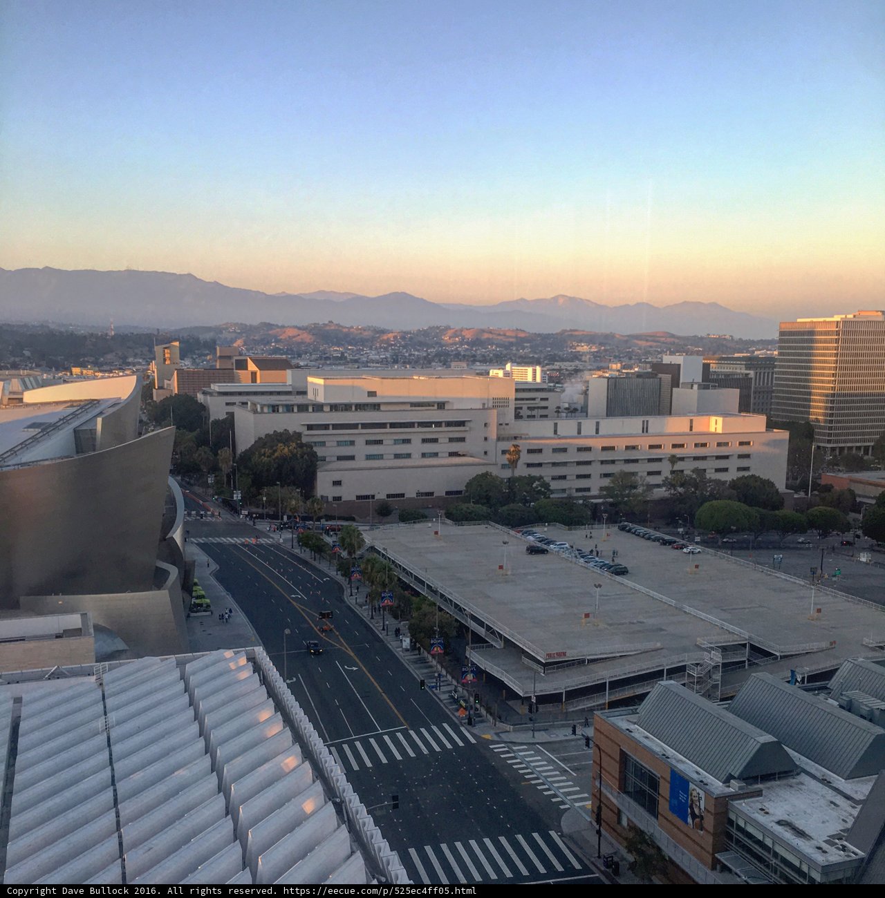Urban sunset over Los Angeles