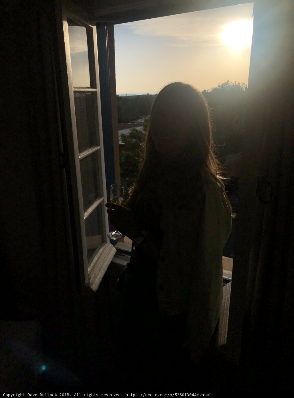 Silhouette of a Woman Bathed in Sunlight