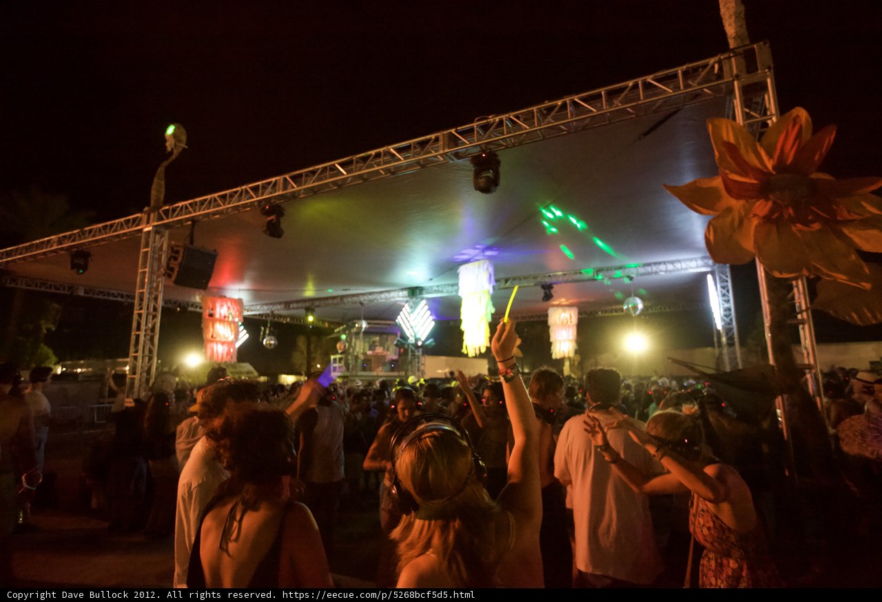 Illuminating the Night: A Crowd Gathers at Coachella Music Festival