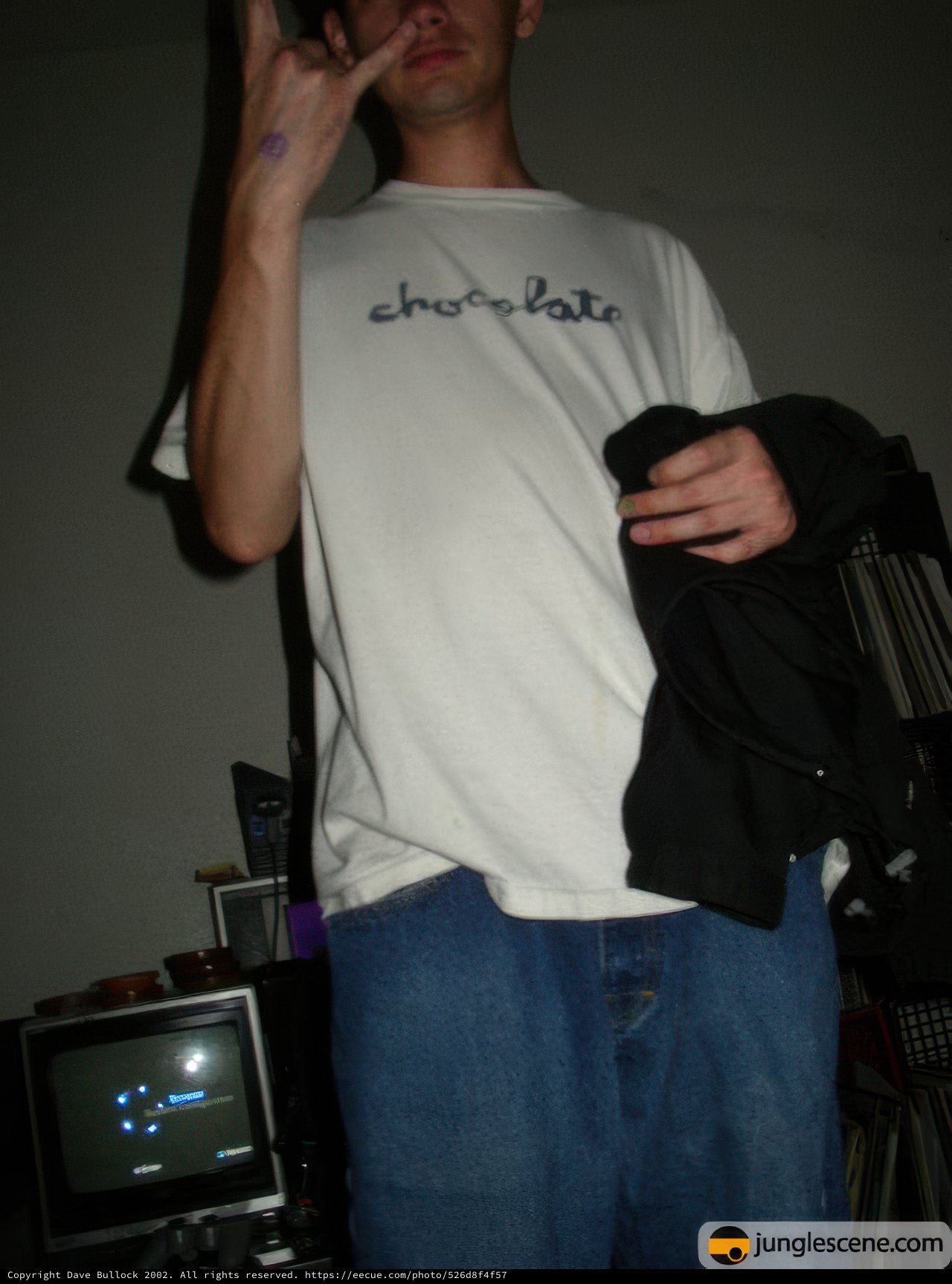 White Shirt and Computer Monitor