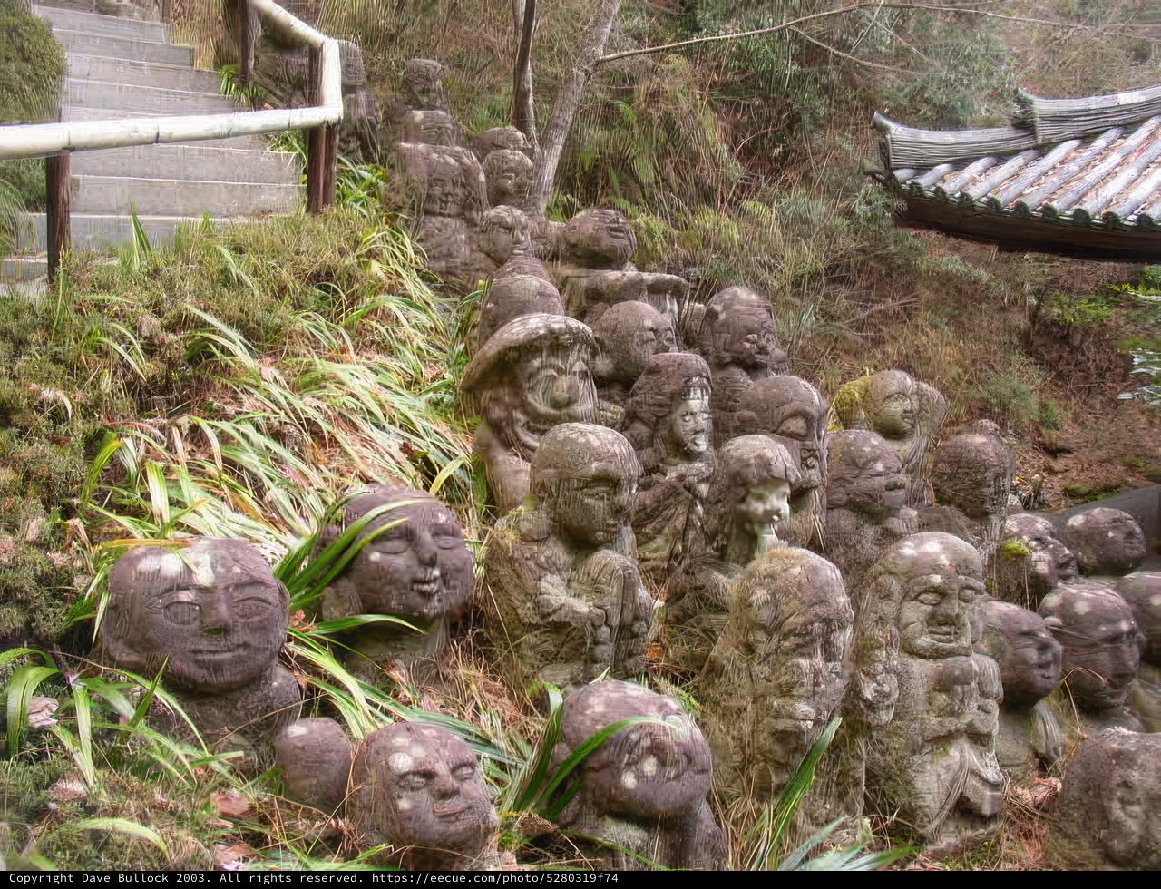 Stone Heads on Hillside
