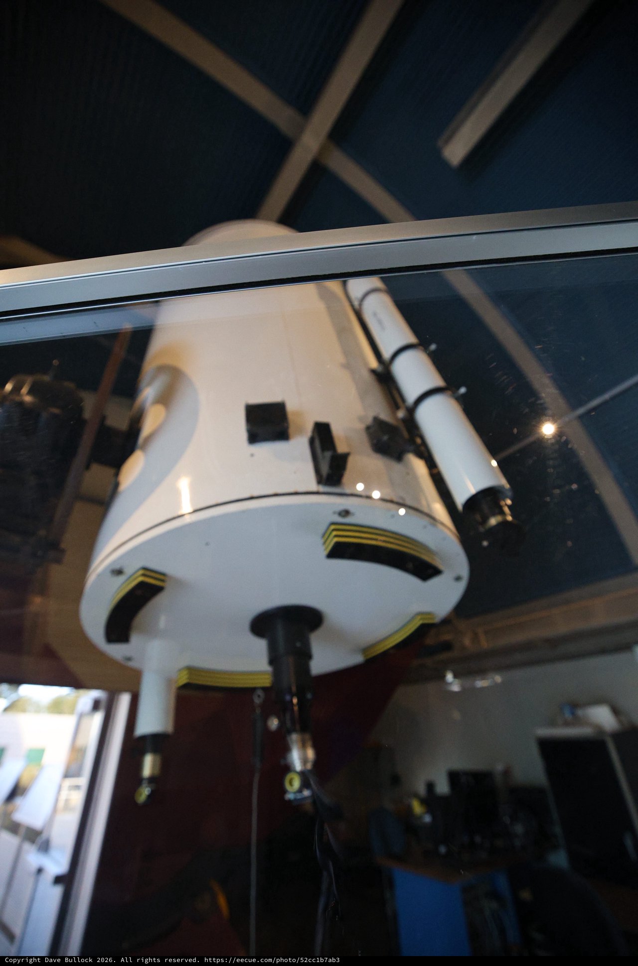 White Telescope Mount Under Observatory Dome