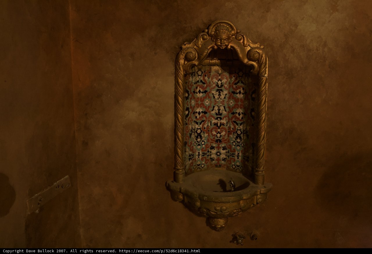 Small fountain in a decorated room