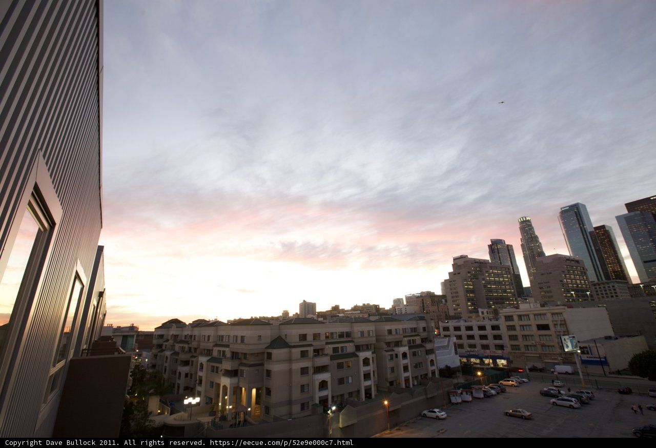 Cityscape at Sunset from High Rise Building